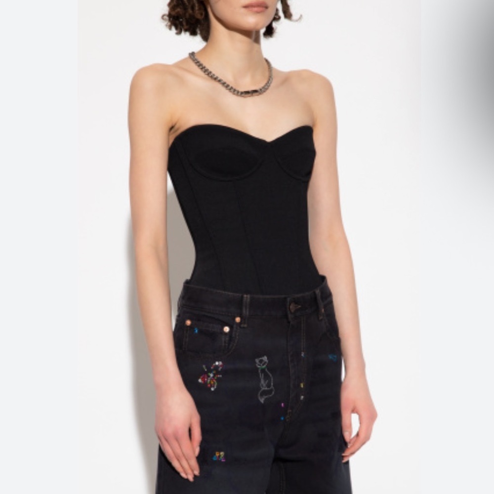 Leith Velvet Stretch Bustier - Picture 4 of 13